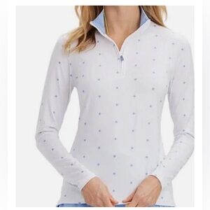 Renwick Women's White and periwinkle star  Top